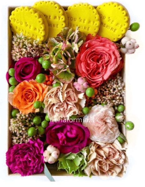 SUNSHINE Flowerbox con biscotti