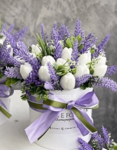 Flowerbox lavanda e tulipani 