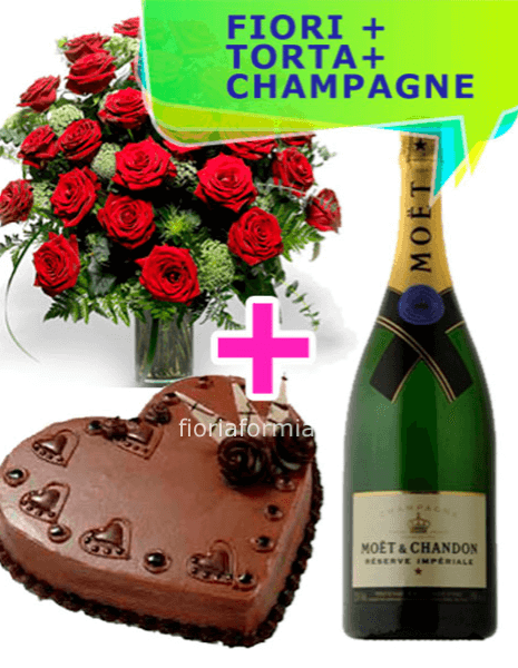 Fiori vino e cioccolata o torta
